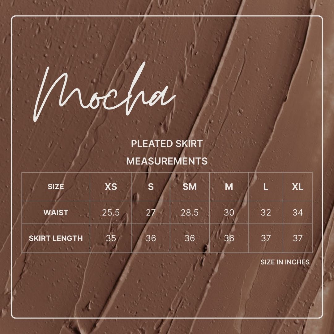 Mocha Pleated Skirt - Image 2