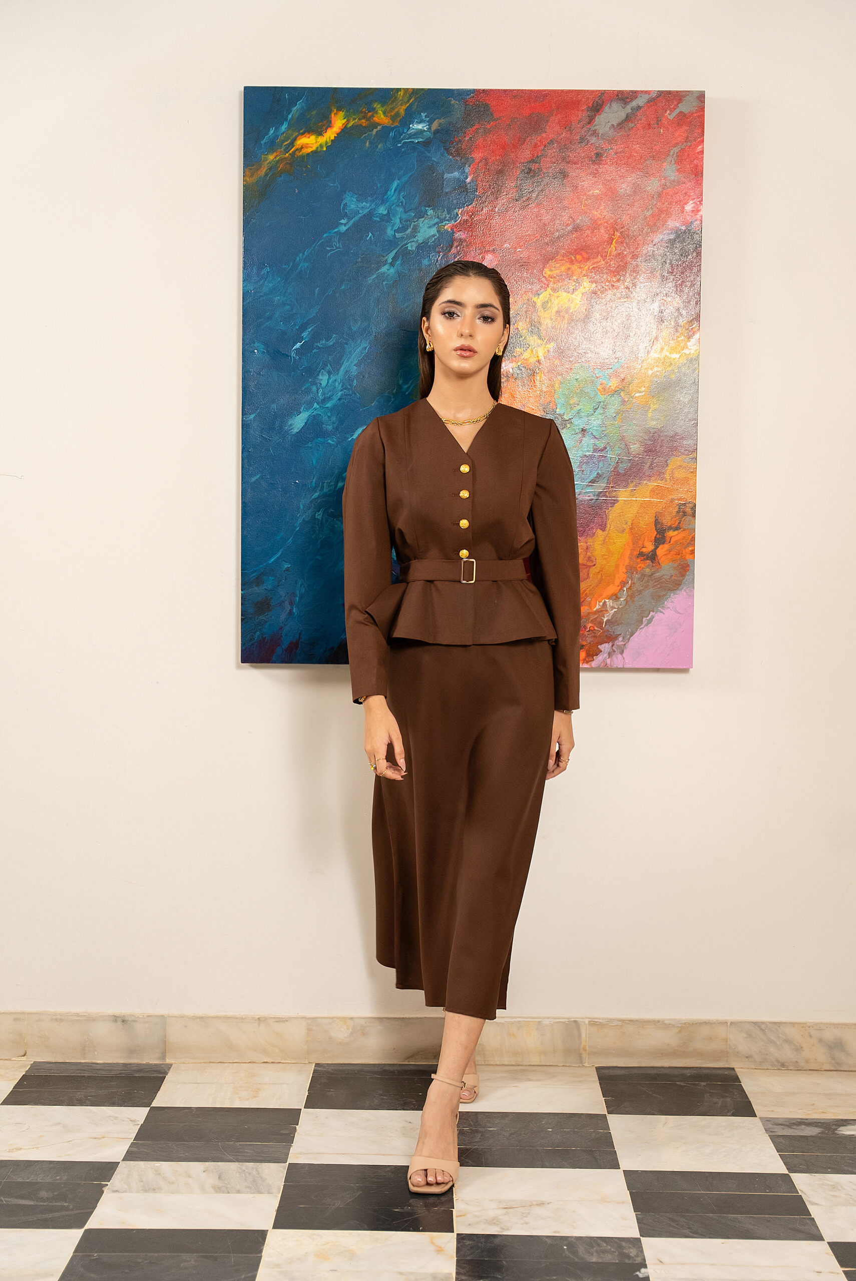 Mocha Pencil Skirt - Image 2