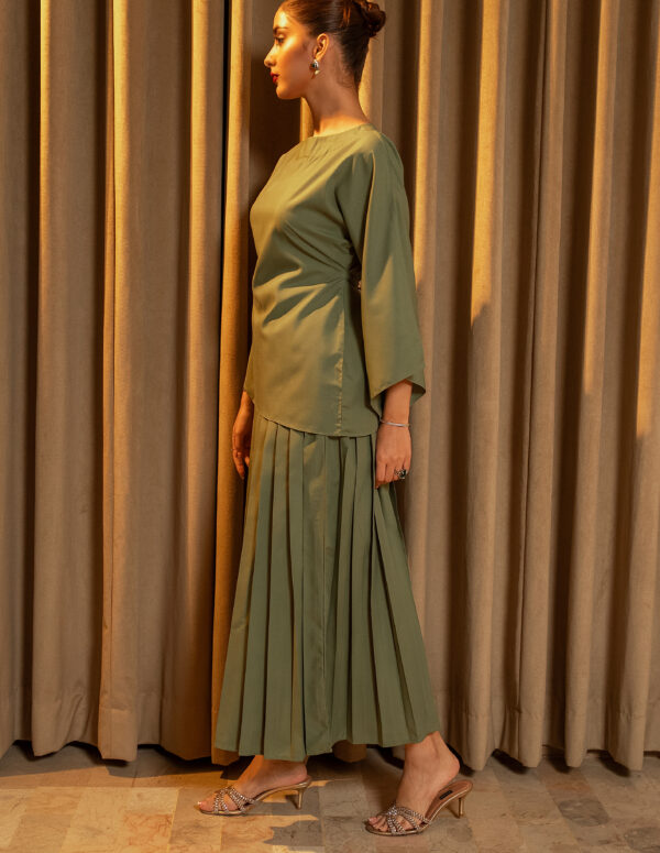 Matcha Pleated Skirt