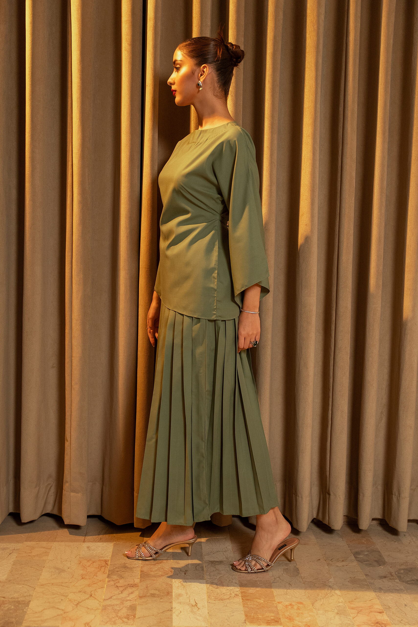 Matcha Pleated Skirt